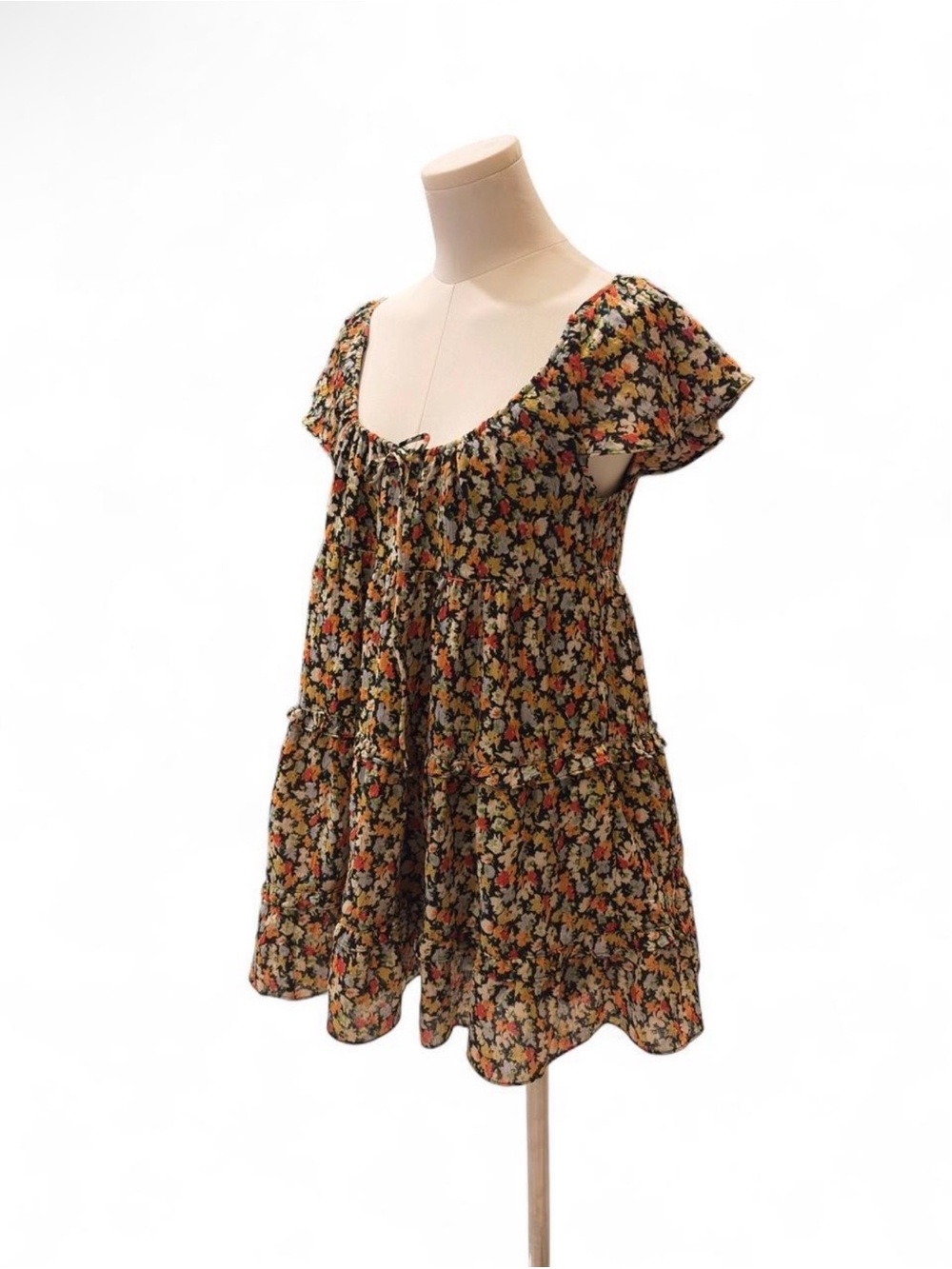 Urban Outfitters Bea Ditsy Floral Mini Babydoll Dress EUC XS